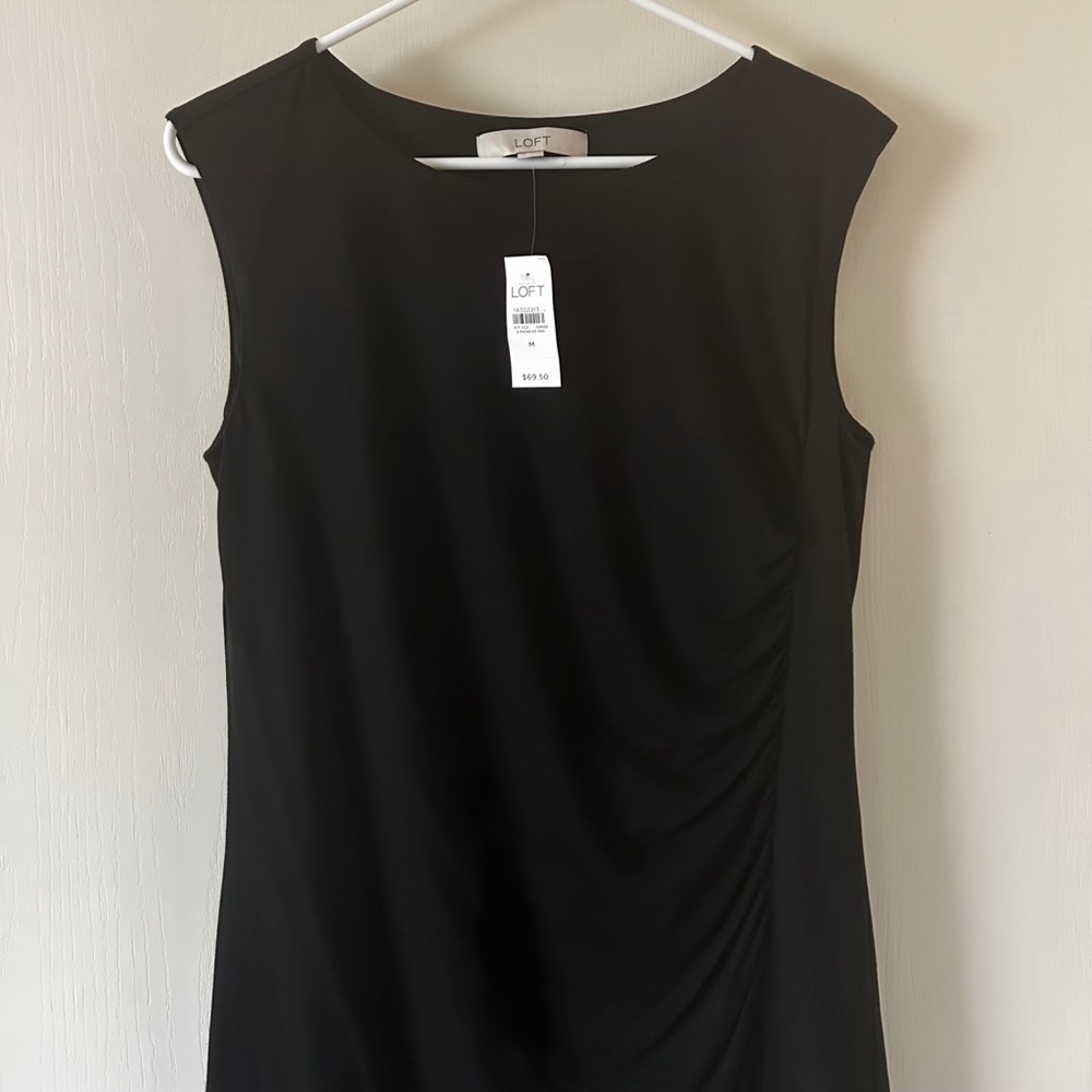 NWT LOFT Black Sleeveless Sheath Dress